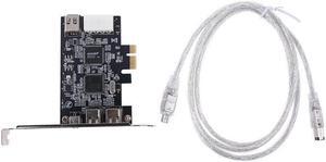 PCIe 3 Ports Firewire Cable Expansion Card PCI for EXPRESS 1394B & 1394A TI XIO2213B Chipset Adapter