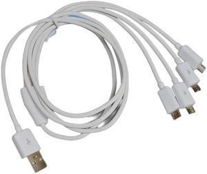 4in 1 USB Male to Micro USB Male Micro USB Multi Charging Cable 100cm Total Long(White)