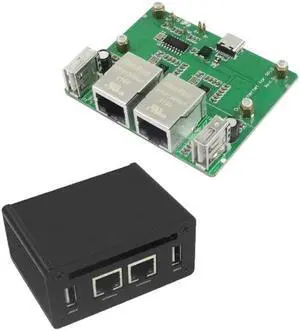 Dual Ethernet RJ45 Hat for RaspberryPi 2W High Speed(Expansion board with)