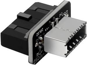 USB3.0 19P/20P to TypeE Adapter USB3.0 19PIN Interfaces Vertical Installed 90° Turn for PC Desktop Computer Accessory