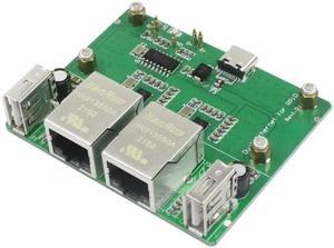 Dual Ethernet RJ45 Hat for RaspberryPi 2W High Speed(expanding board)