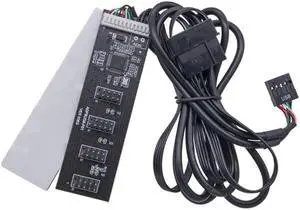 USB 9Pin Header Connector Riser Board 60cm Extension Cable 4Pin Power Supply