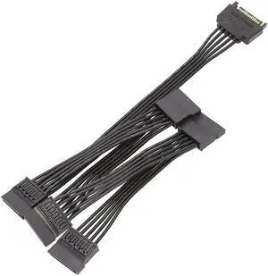 15Pin Power Extension Hard Cable 1 Male To 5 Female Splitter Adapter