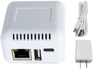 USB 2.0 Wireless Print Server Support 10/100Mb RJ45 LAN Port for Computer Phones(White)