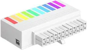 Compact 24pin Power Connector Neatly Arrange Wire Adapt to Small Environments Easy Cable Organization(White)
