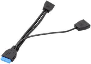 USB3.0 1 to 2 Splitter 19Pin USB  Extension Cable for Computer Motherboard