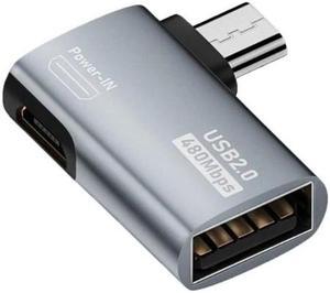 Versatile Micro USB Male to USB Female OTG Adapter Transfer Data, Edit Files (Bend right)