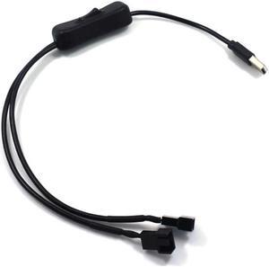 USB to 3 Pin / 4 Pin PWM for Case Fan Adapter Connector Cable with ON Off