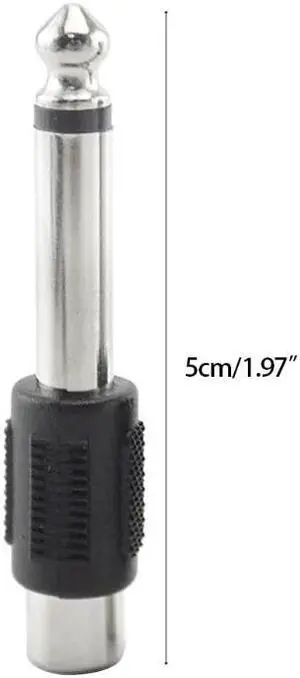 6.35mm 1/4 Inch Stereo Male to RCA Female Adapter Connectors Video Accessories for Headphone Musical Instrument