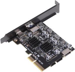 PCIe to USB 3.2 Gen 2 Adapter Card 10 Gbps 2-Port PCI for EXPRESS Expansion Card
