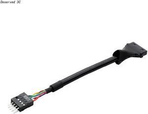 Motherboard Header Adapter Usb2.0 9Pin To Motherboard Usb3.0 20Pin Usb2.0 To 3.0 Adapter Extension Cable 10CM(9M20F)