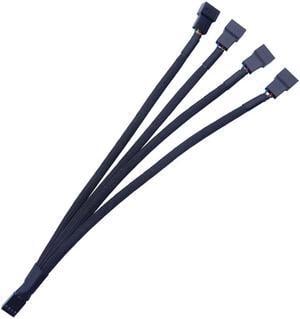 1 to 4 PWM Cooling Fan Expansion Line Temperature Control Package Nylon Mesh for PC Chassis Fan Hub Splitter