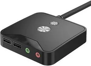 Computer Desktop Power Switch Button Switch  Box Dual USB interfaces Dual  PC Host Power Switch(USB Audio Ports)