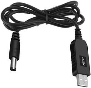 USB 5V to  9V Power Boost Line Adapter USB to 5.5mm 2.1mm Round Hole Connector Converter Cable USB  Cord(Straight head-9V)