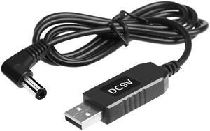 USB 5V to  9V Power Boost Line Adapter USB to 5.5mm 2.1mm Round Hole Connector Converter Cable USB  Cord(Elbow-9V)