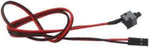 Computer Host Line Reset Cable on/Off Push Button 2 Pin with 2 Packs Length 0.5m