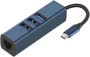 TypeC Ethernet USB to RJ45 Hub 100M Ethernet Adapter Card with USB3.0 2.0 Hub Driver For Laptop