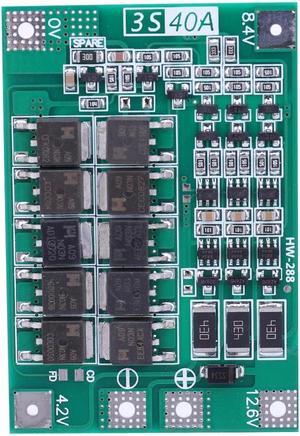 Li-ion Lithium Battery Charger Protection Board 18650 BMS Li-ion Lithium Battery Charger Module for Drill Motor(3S 40A Balance)