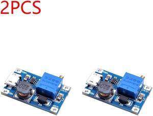 MT3608 DC-DC Step Up Power Module Adjustable Booster Power Supply Module Micro 2/24V To 5V/9V/12V/28V(2PCS Micro with usb)