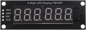 0.36in LED Digital Tube Display Control Module TM1637 LED Display Tube Clock Module 6-Digit 7-Segment(Blue)