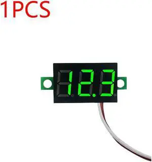 0.28 Inch 2 wires DC 5V-30V Mini Digital Voltmeter Voltage Tester Meter LED Screen meter(1PCS Green)