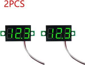 0.28 Inch 2 wires DC 5V-30V Mini Digital Voltmeter Voltage Tester Meter LED Screen meter(2PCS Green)