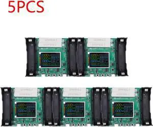 Type-C LCD Display Battery Capacity Tester MAh MWh 18650 Lithium Battery Capacity Detector Module 0-9999mAh Accessories(5PCS)