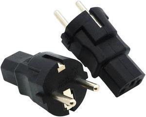 EU TO IEC320 C13 Power adapter,Schuko to IEC320 C13 female AC plug,EU 2 pin to PDU/UPS conversion plug,10A 250V