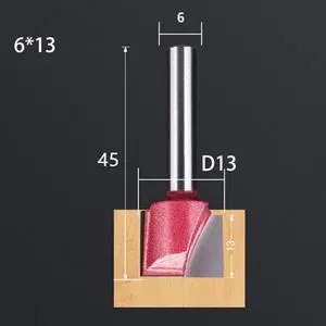 1PCS 6X13 Shank Cleaning Bottom Bit CNC Solid Carbide End Mill Woodworking Router Bit Engraving Milling Cutter Tool Kit Fresa