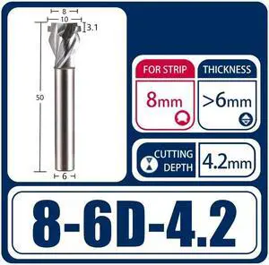 1PCS 8x6D Down4.2 Neon LED Lights Slotting Milling Cutter Tungsten Carbide Acrylic Advertising Words Light Strip Molding End Mill