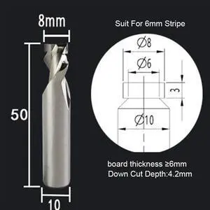 1PCS 6x10D Down4.2 B Neon LED Lights Slotting Milling Cutter Tungsten Carbide Acrylic Advertising Words Light Strip Molding End Mill