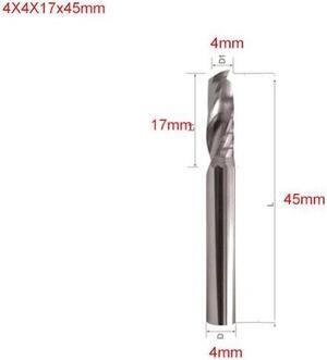 10PCS 4x17x45mm Single Flute UP Spiral Cutter CNC End Mill Carbide Router Bit for Acrylic PVC MDF Milling Cutter