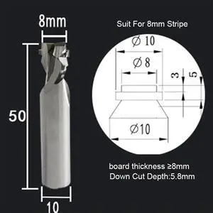 Neon LED Lights Slotting Milling Cutter 1PCS 8x10D Down5.8MM Tungsten Carbide Acrylic Advertising Words Light Strip Molding End Mill
