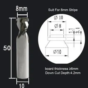 Neon LED Lights Slotting Milling Cutter 1PCS 8x10D Down4.2MM Tungsten Carbide Acrylic Advertising Words Light Strip Molding End Mill