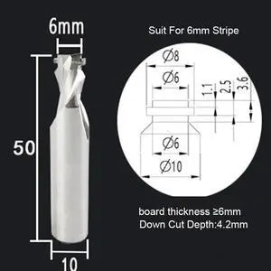 Neon LED Lights Slotting Milling Cutter 1PCS 6x10D Down4.2 A Tungsten Carbide Acrylic Advertising Words Light Strip Molding End Mill