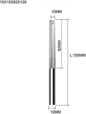 10pcs Two Flutes Straight Slot Bit Wood Cutter CNC Solid Carbide Two Double Flute Bits CNC Router Bits 10x10x62x100