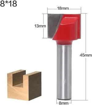 Shank Cleaning Bottom Engraving Router Bit Woodworking Tool Solid Carbide Wood Milling Cutter End Mill 8X18mm