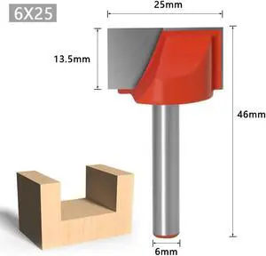 Shank Cleaning Bottom Engraving Router Bit Woodworking Tool Solid Carbide Wood Milling Cutter End Mill 6X25mm