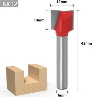 Shank Cleaning Bottom Engraving Router Bit Woodworking Tool Solid Carbide Wood Milling Cutter End Mill 6X12mm