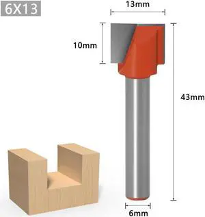 Shank Cleaning Bottom Engraving Router Bit Woodworking Tool Solid Carbide Wood Milling Cutter End Mill 6X13mm