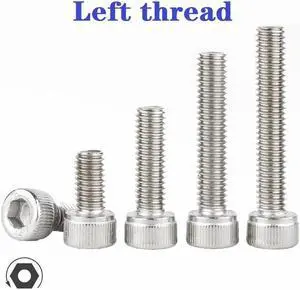304 Stainless Steel Hexagon Socket Reverse Thread Screw DIN912 Cup Head Cylindrical Head Reverse Thread Left-Hand Screw(35mm)(M4    10pcs)