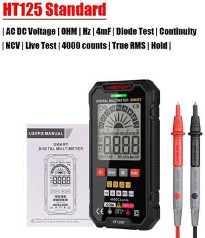 First picture~Smart Multimeter New Generation Mini Digital Multimeter 4000 Counts TRMS Ampere Voltage Detector Ohm Hz Capacitance Tester Meter(Brown HT125 Smart Meter
)