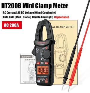 First picture~Clamp Multimeter DC Curent Clamp Meter Digital professional True RMS  Capacitance AC DC Ohm Hz C/F pinza Amperimetrica Tester(Gold HT200B CaP acitance
)