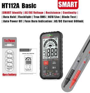 First picture~ Smart Multimeter Digital True RMS AC DC Voltage Current Ohm Tester professional 600V Digital Multimeter DMM AutoRange(Purple with 1P air Test Lead
)