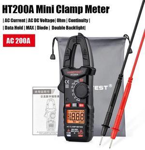 First picture~ Electrician Tool Mini Digital Clamp Meter Current Voltage Ampere NCV Ohm Tester Ammeter Multimeter(Brown HT200A
)