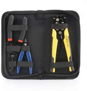 First picture~Wire Strippers Set Automatic Wire Stripper Tool Electrical Wire Stripper and Crimping Tool With Storage Bag(Red, Silver 3CP S Yellow
)
