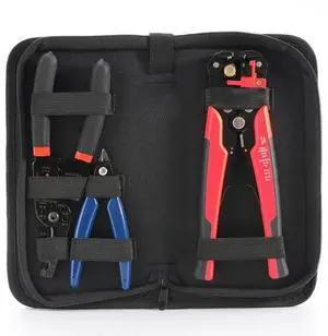 First picture~Wire Strippers Set Automatic Wire Stripper Tool Electrical Wire Stripper and Crimping Tool With Storage Bag(Green, Purple 3CP S Red
)