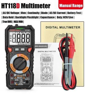 First picture~ Automotive Digital Multimeter HZ Ohm Capacitance NCV LIVE Duty AC DC Voltmeter Multimetro True RMS Smart Multi Tester(White HT118D 1000V Basic
)