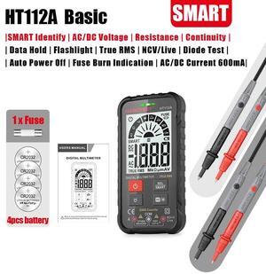 First picture~ Smart Multimeter Digital True RMS AC DC Voltage Current Ohm Tester professional 600V Digital Multimeter DMM AutoRange(Brown with air Test Lead
)