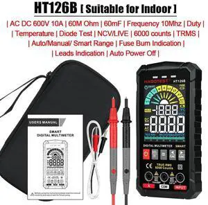 First picture~ 5th Generation Multimeter Digital professional AC DC TRMS Voltage Current Ohm 60mF Hz DIY Electrician Meter Tester(Brown HT126B Multimeter
)